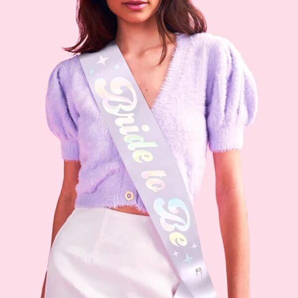 Fetti Iridescent Bride to Be Sash