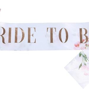 Bride to Be Bridal Sash with Flowers