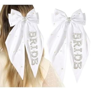 White Bride Hair Bow