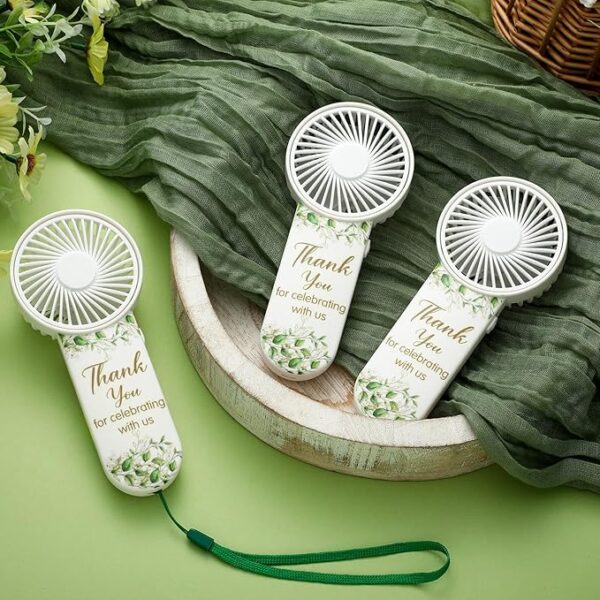 50-Pack Mini Electric Hand Fans (Green Leaf) - Image 2
