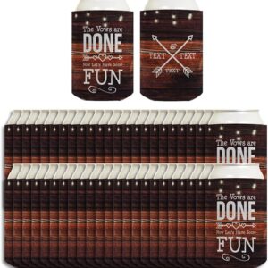 96-Pack Personalized Wedding Can Cooler Sleeves
