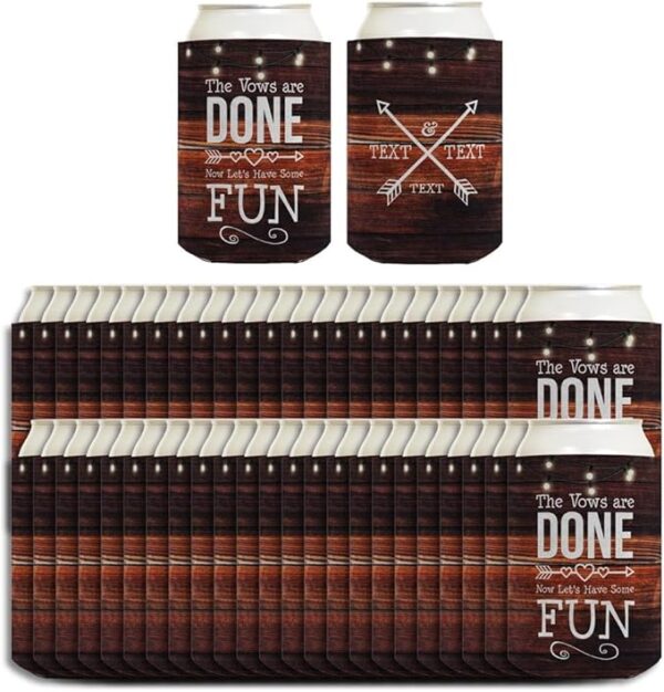 96-Pack Personalized Wedding Can Cooler Sleeves