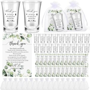 100 Sets Wedding Shot Glass Favors with Thank You Cards & Organza Bags