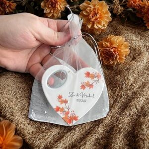 30-Pack Personalized Heart-Shaped Wedding Favor Magnets – Bottle Opener & Gift Bag