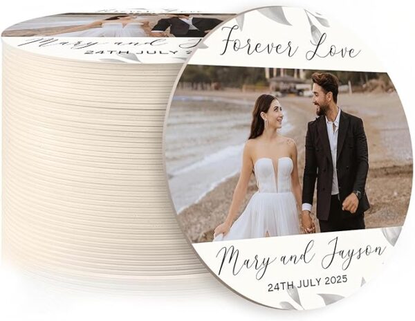 Personalized Photo Wedding Coasters (40-Pack)