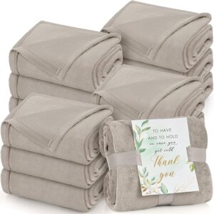Camel Flannel Throw Blankets (12-Pack)