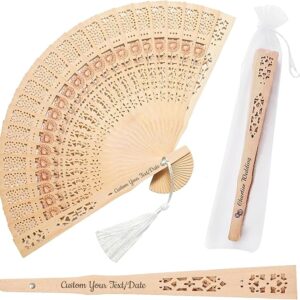 100 Personalized Sandalwood Folding Fans