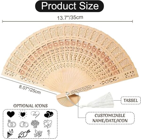 100 Personalized Sandalwood Folding Fans - Image 2