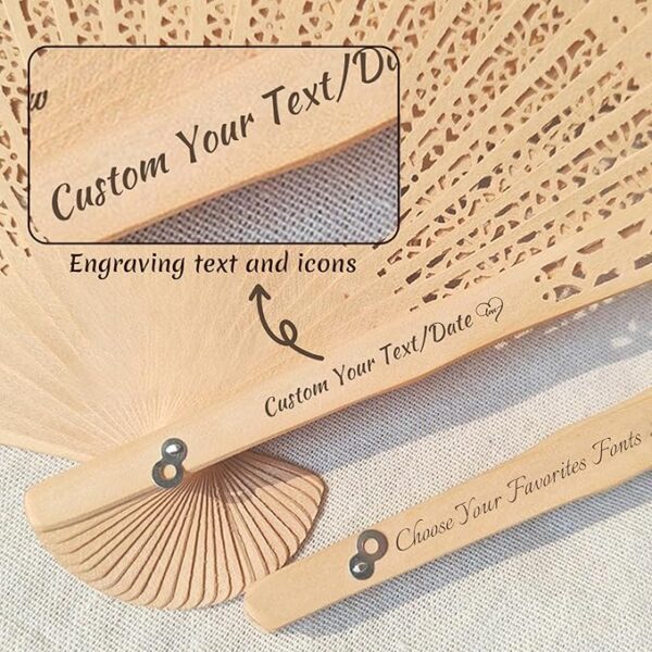 100 Personalized Sandalwood Folding Fans - Image 4