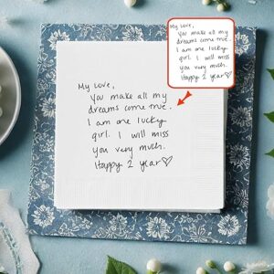 Custom Handwritten Love Note Wedding Napkins
