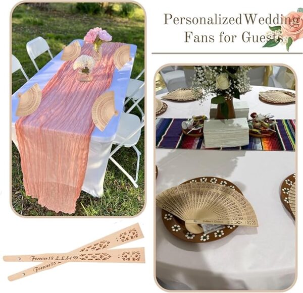 Personalized Bamboo Wedding Fans (50-Pack) - Image 3