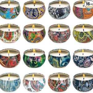 Set of 16 Small Scented Soy Wax Travel Candles