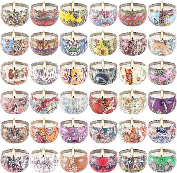 36-Pack Scented Soy Wax Travel Candles