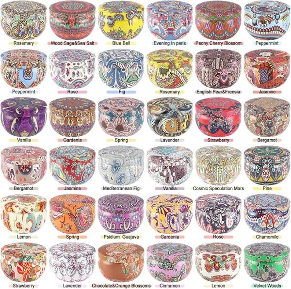 36-Pack Scented Soy Wax Travel Candles - Image 2