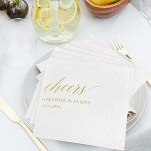 Personalized Gold Foil Cocktail Napkins