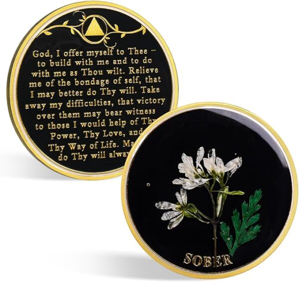 Snowdrop Resin Sobriety Coins