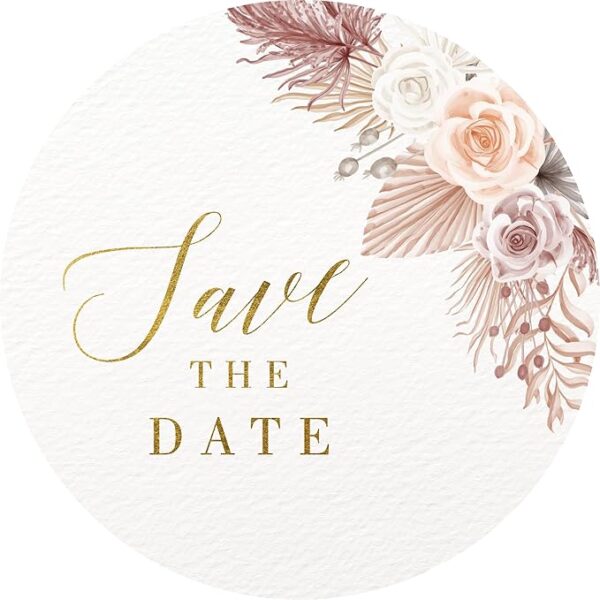 108 Gold Foil Save The Date Stickers