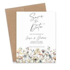Personalized Fall Wildflower Save The Dates