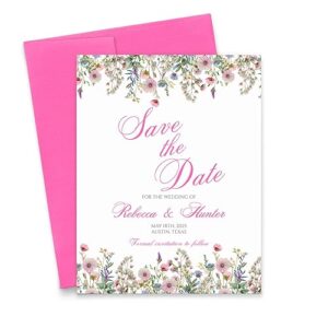 Watercolor Spring Wildflower Save The Dates