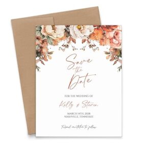 Terracotta Floral Save the Dates