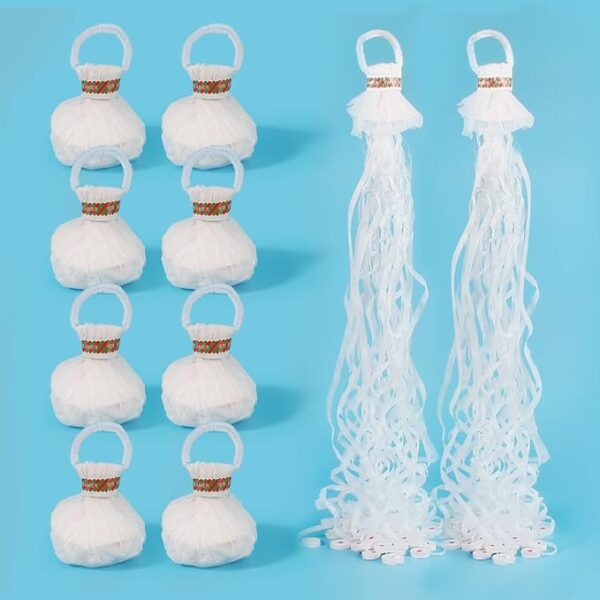 10-Pack White Confetti Streamer Poppers