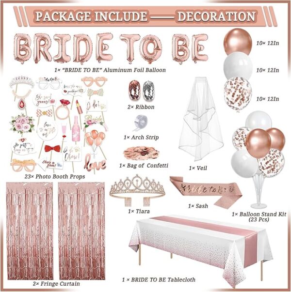Rose Gold Bridal Shower Decor (274 Pcs) - Image 2