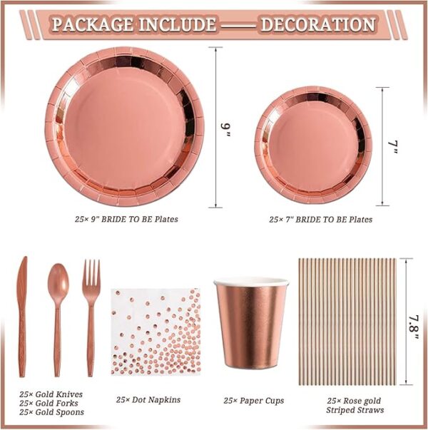 Rose Gold Bridal Shower Decor (274 Pcs) - Image 3