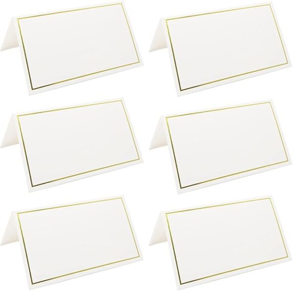 50 Gold Foil Tent Cards - 2x3.5"
