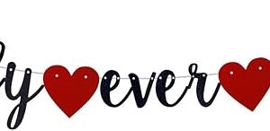 Family Ever After Black Glitter Banner
