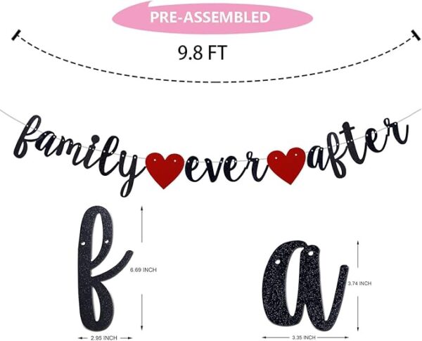 Family Ever After Black Glitter Banner - Image 2