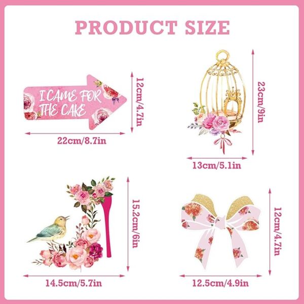 36-Piece Tea Party Photo Booth Props (Pink, White, Green) - Image 3