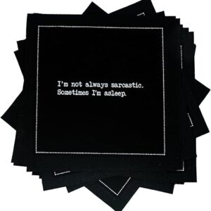 Snarky Quotes Black Cotton Cocktail Napkins - 50 Pack