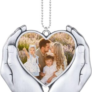 Heart Hanging Ornaments – Sublimation Photo Keychains for Car Mirror