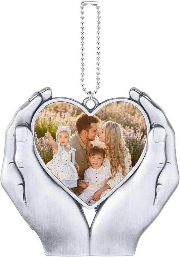 Heart Hanging Ornaments – Sublimation Photo Keychains for Car Mirror