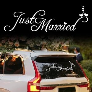 DIY "Just Married" Sticker - White