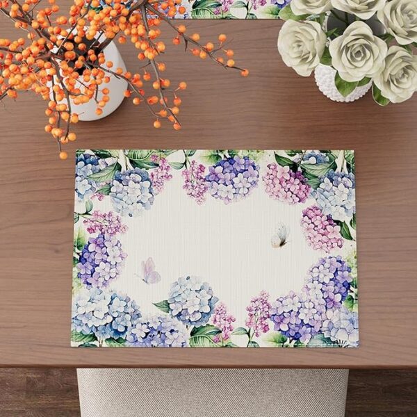 Hydrangea Butterfly Placemats - Set of 4 - Image 2