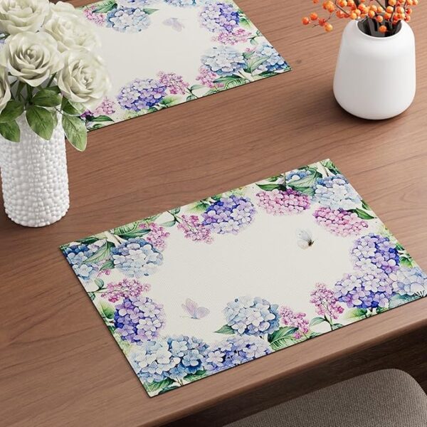 Hydrangea Butterfly Placemats - Set of 4 - Image 3