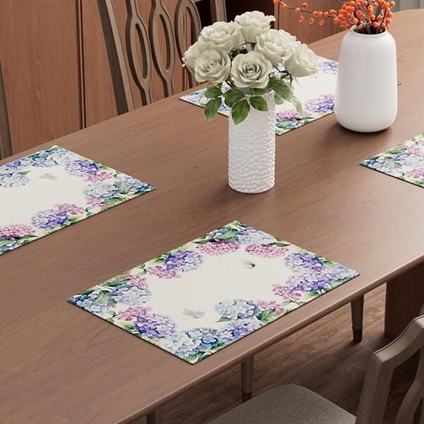 Hydrangea Butterfly Placemats - Set of 4 - Image 4