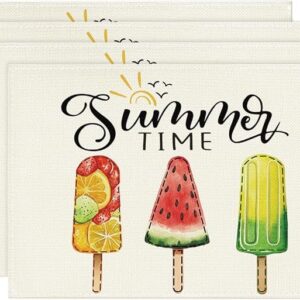 Artoid Mode Popsicles Placemats – Set of 4, 12x18" Seasonal Table Mats