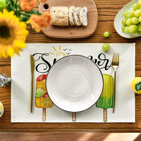 Artoid Mode Popsicles Placemats – Set of 4, 12x18" Seasonal Table Mats - Image 2