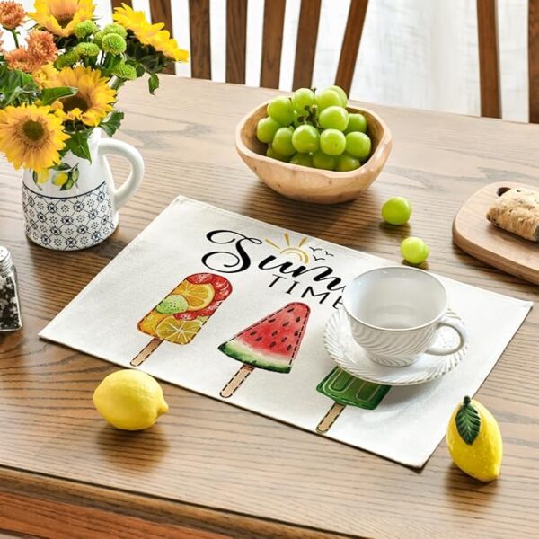 Artoid Mode Popsicles Placemats – Set of 4, 12x18" Seasonal Table Mats - Image 3
