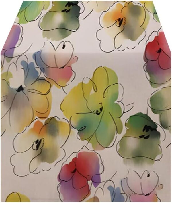 Colorful Floral Table Runner – 13x36" Spring/Summer Decor