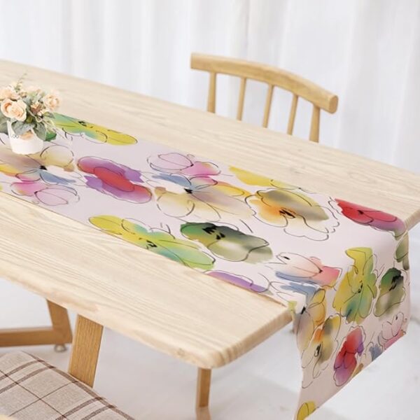 Colorful Floral Table Runner – 13x36" Spring/Summer Decor - Image 3