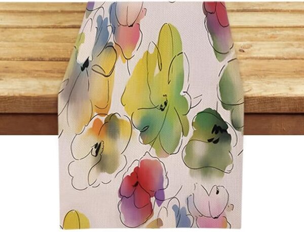 Colorful Floral Table Runner – 13x36" Spring/Summer Decor - Image 4
