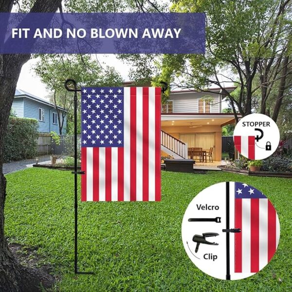 Metal Garden Flag Holder Stand – Weatherproof with Clip & Stopper - Image 3