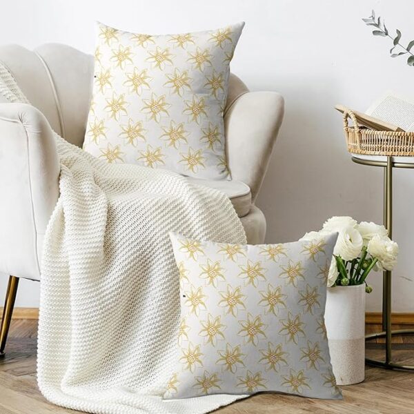 Sunflower Pillow Covers 18x18 – Set of 2, Yellow Floral Farmhouse Decor - Image 3