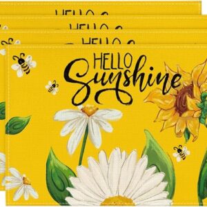 Sunflower Bees Placemats - Set of 4 (12x18")