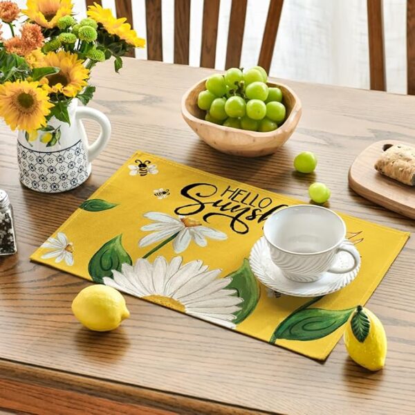 Sunflower Bees Placemats - Set of 4 (12x18") - Image 3