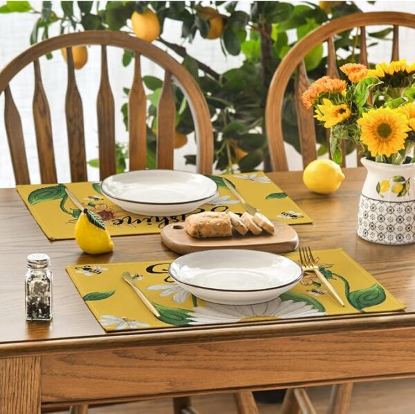 Sunflower Bees Placemats - Set of 4 (12x18") - Image 4