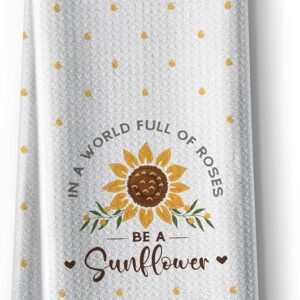 Sunflower 16x24" Microfiber Kitchen Towels – Set of 2, Spring/Summer
